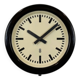 Large Industrial Brown Bakelite East German Wall Clock from GW, 1960s