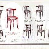 2 chaises FISCHEL Bistrot N° 89 1/2, 1932 assise bois