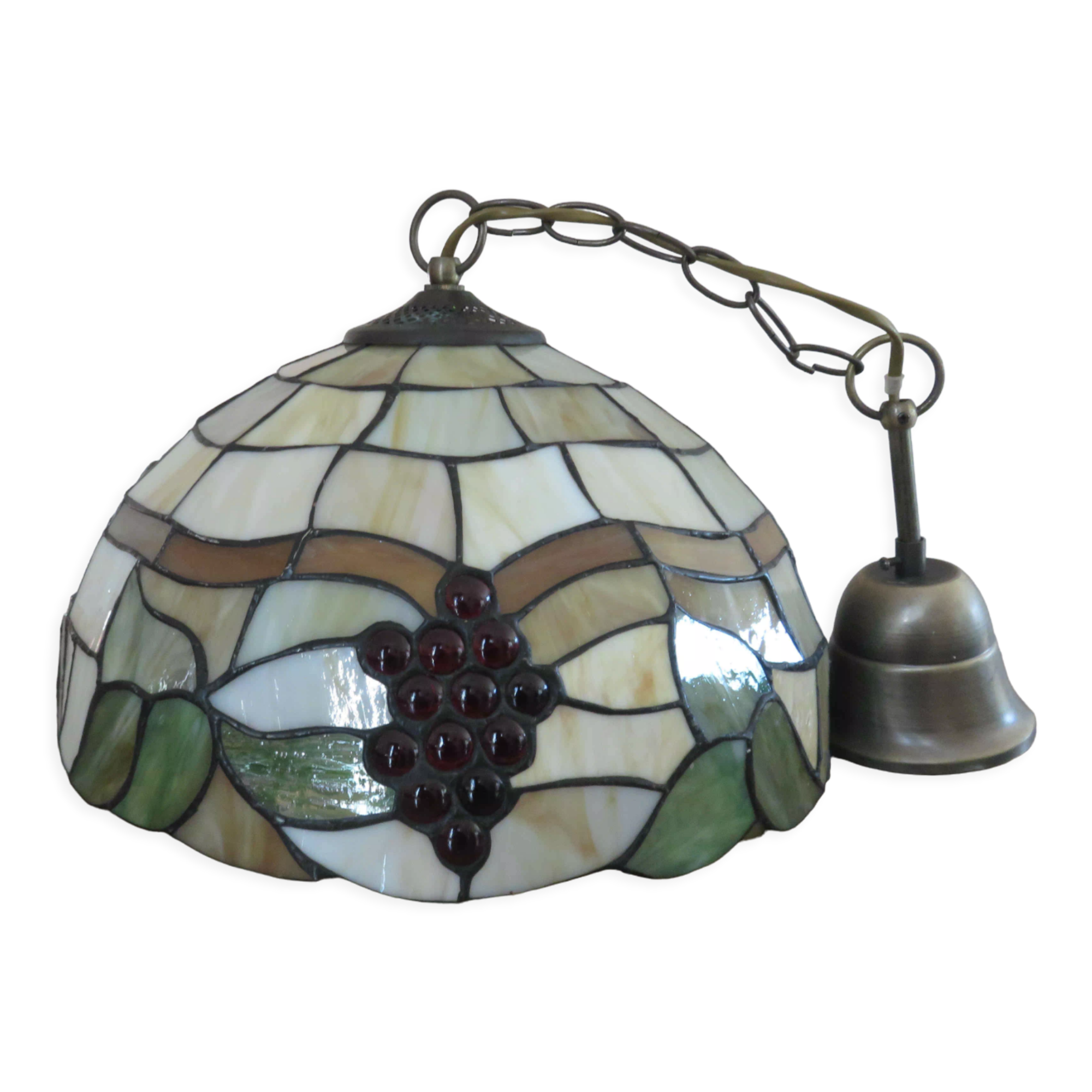 Art deco pendant lamp in glass paste 70s