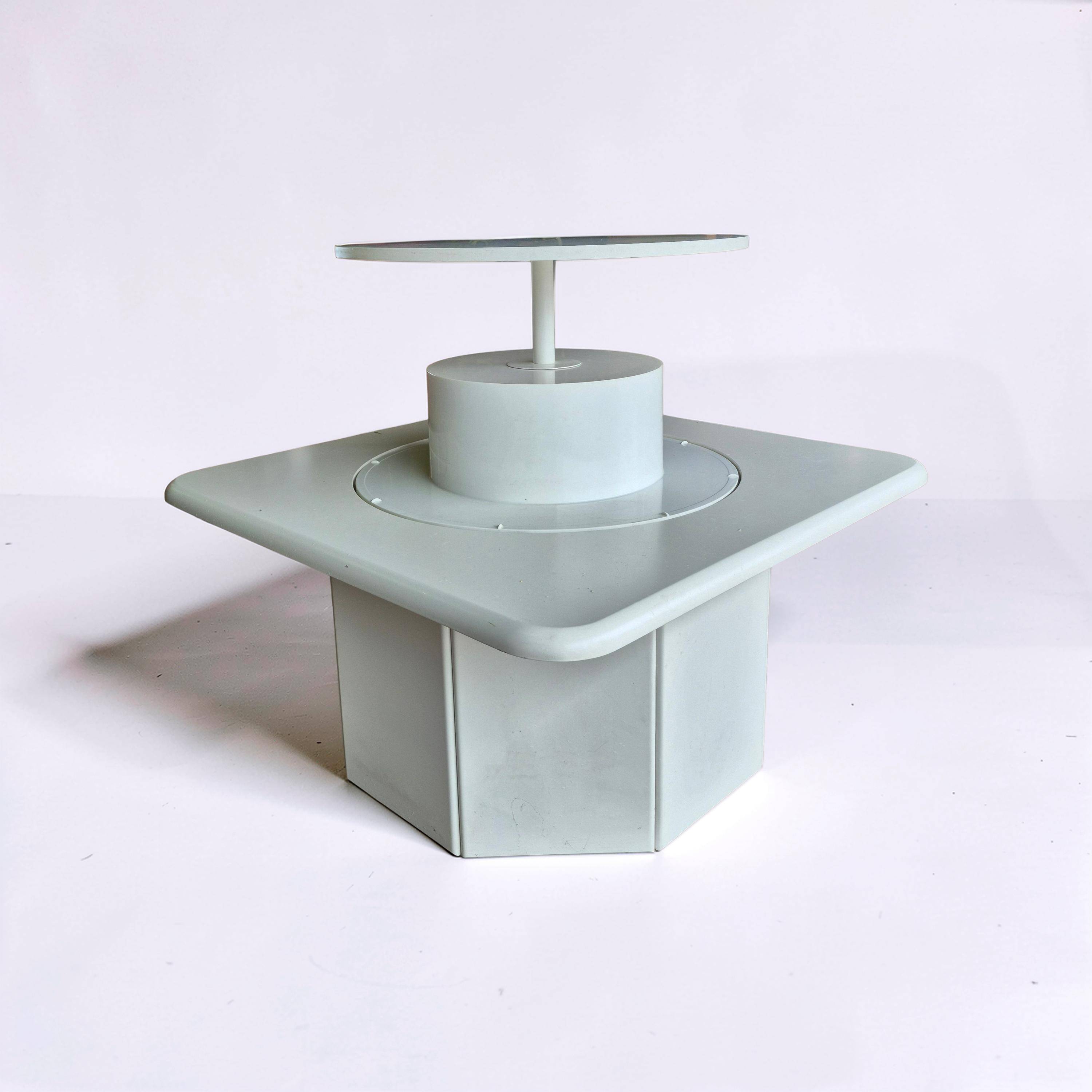 Post modern coffee table with a hidden rotating bar, Germany 1980s
