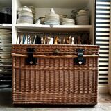 Trunk, chest in woven wicker