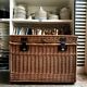 Trunk, chest in woven wicker