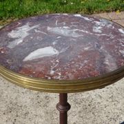 Authentic table pedestal table bistro "Parisienne" cast iron and sour marble