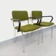 Pair of vintage armchairs in fabric and chrome from the 1970s.