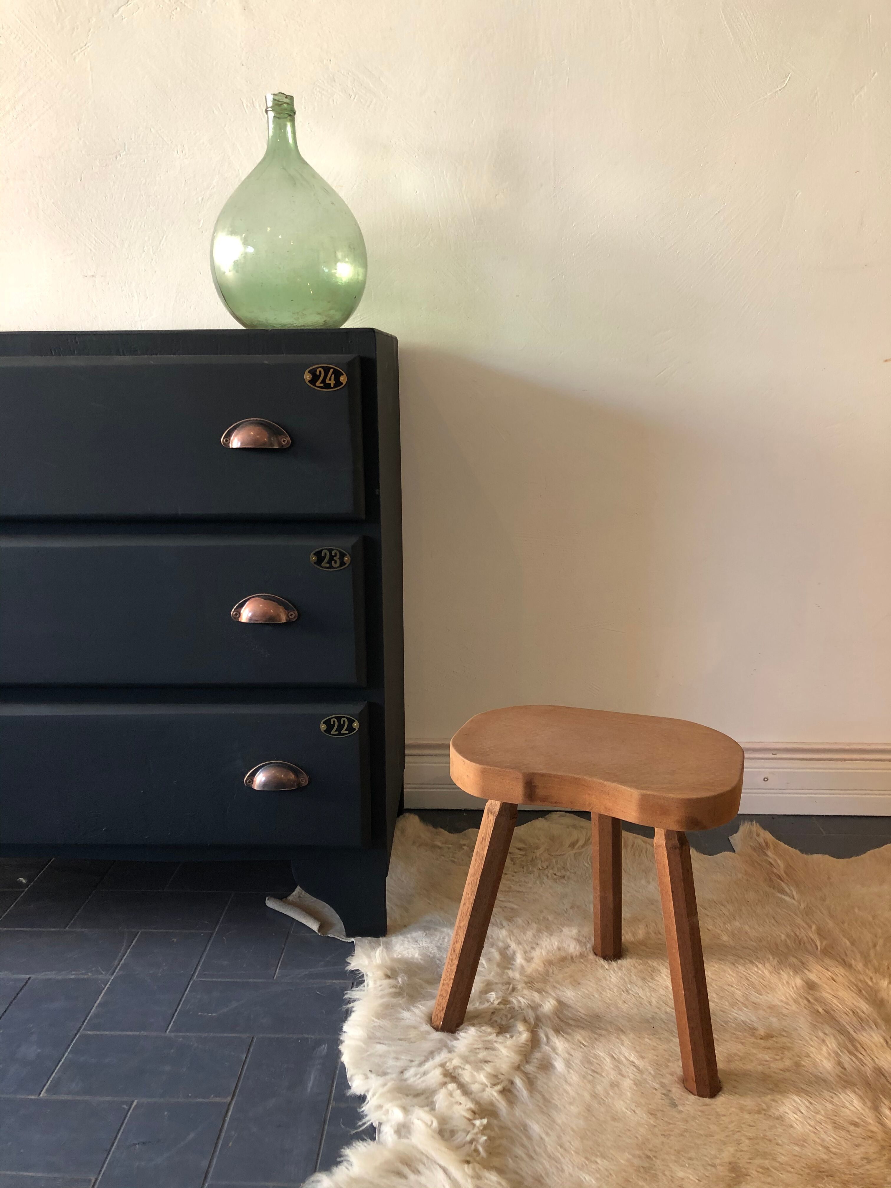 Vintage wooden tripod stool