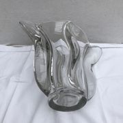 Vase ancien forme coupe verre moule transparent design vintage