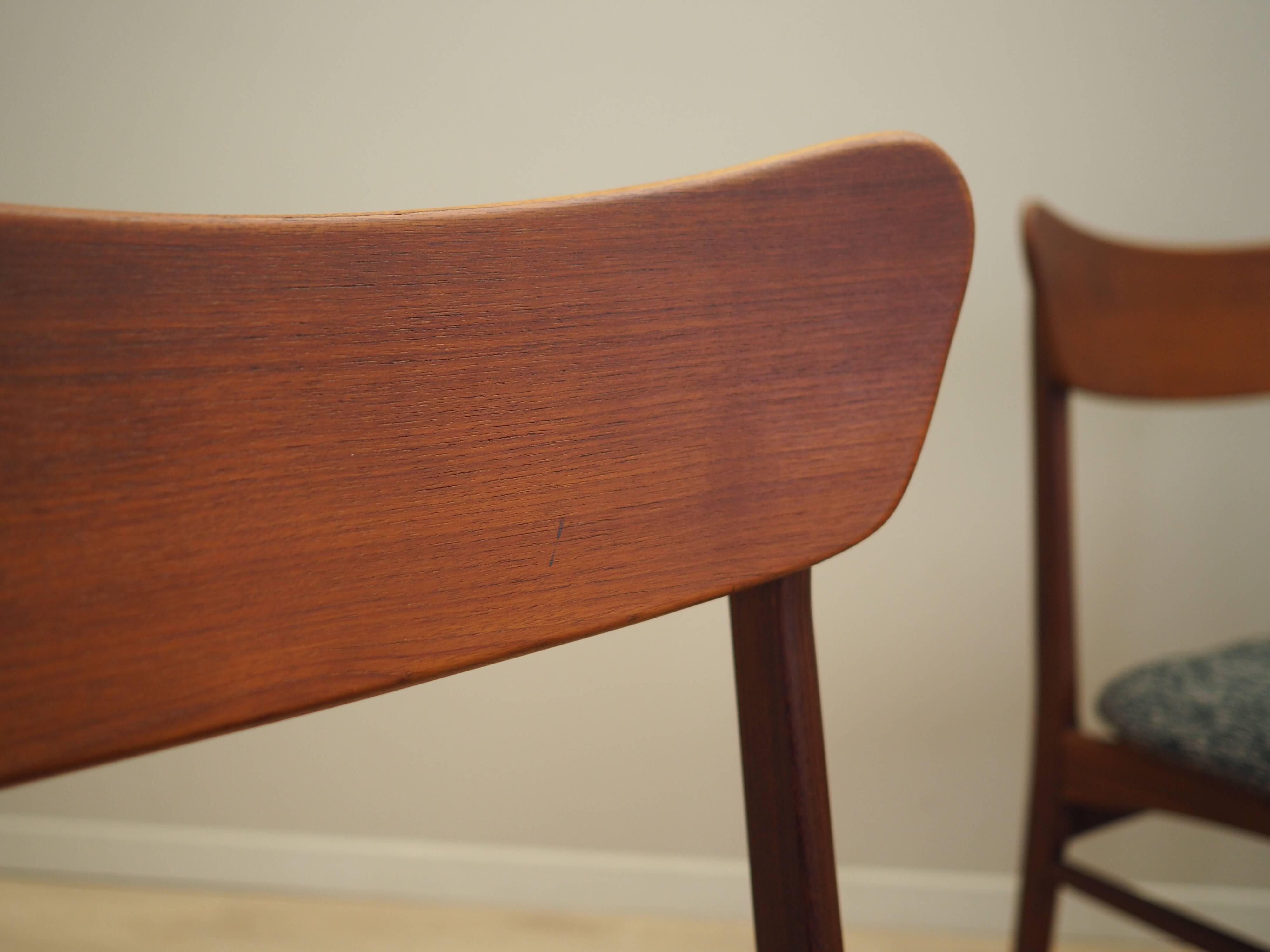 Set of four teak chairs, Danish design, 1970s, production: Denmark