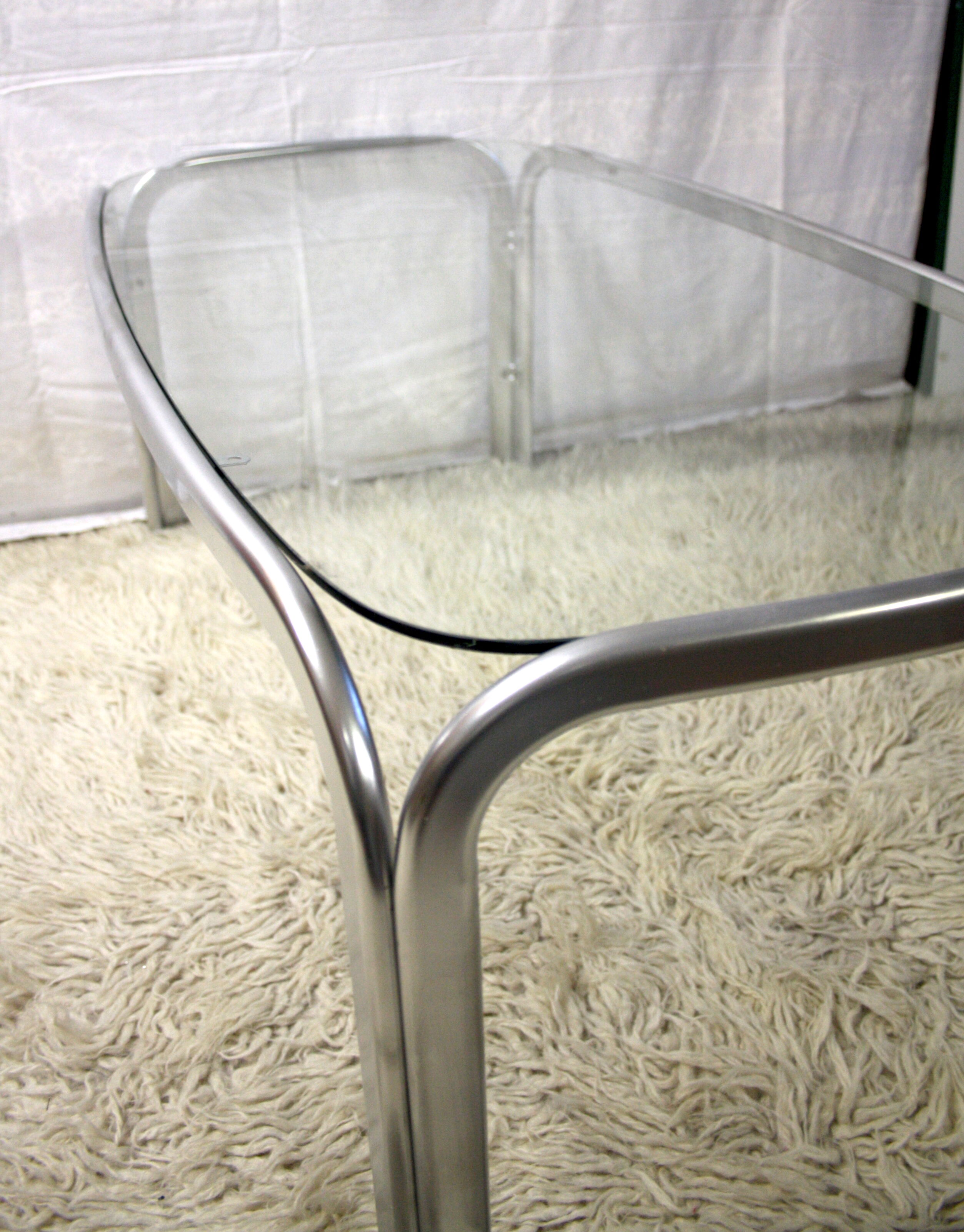 Coffee table - metal and glass - circa 70