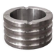 Vintage ashtray in solid aluminium | Ribbed industrial design | Retro Bauhaus style