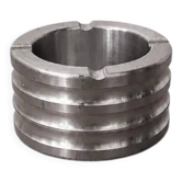 Vintage ashtray in solid aluminium | Ribbed industrial design | Retro Bauhaus style