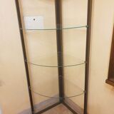 Pierre Vandel glass corner bookcase Paris