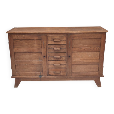 Buffet en chêne René Gabriel, période reconstruction 1950