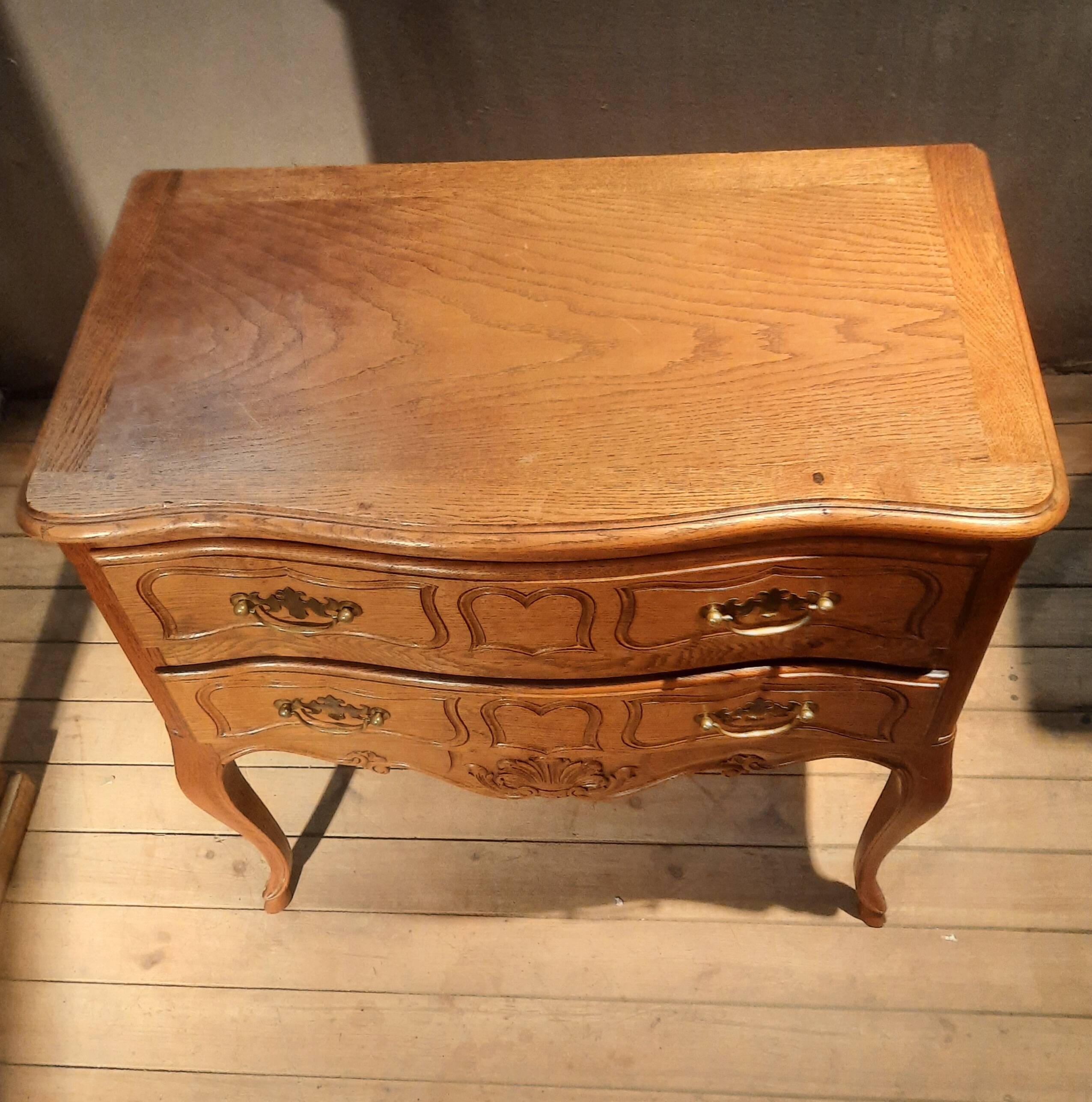 Louis XV style solid oak chest of drawers