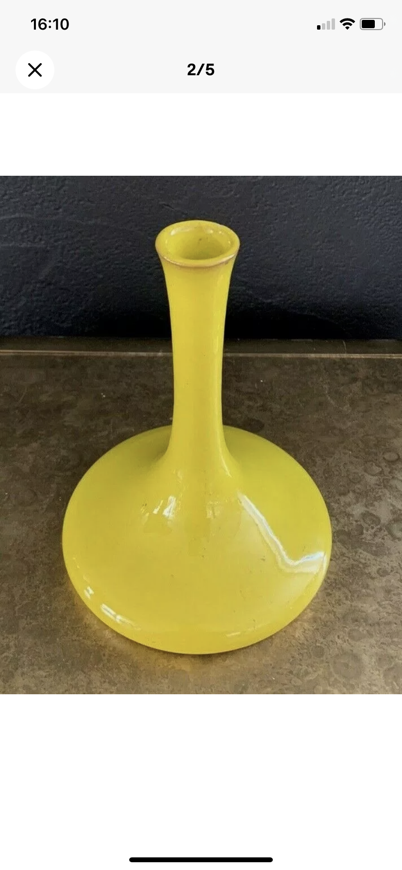 Yellow glazed ceramic vase