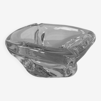 Imposing vintage ashtray in colorless crystal from the Daum house in Nancy