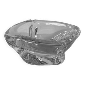 Imposing vintage ashtray in colorless crystal from the Daum house in Nancy