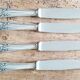 Set of 12 vintage knives, stainless steel blade and silver handle