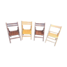 4 folding chairs in vintage teak wood