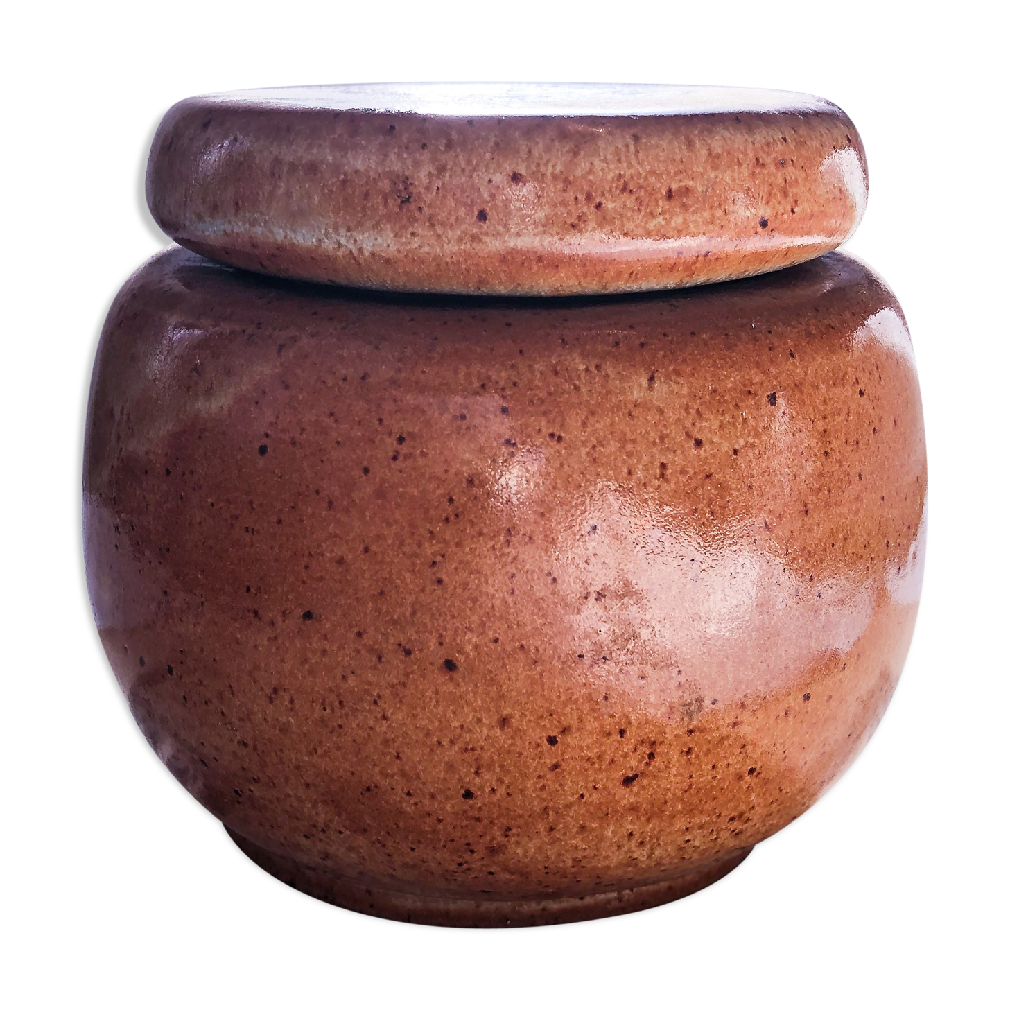 Enamelled pottery box