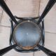 Stool high wood curve blackened with pattern