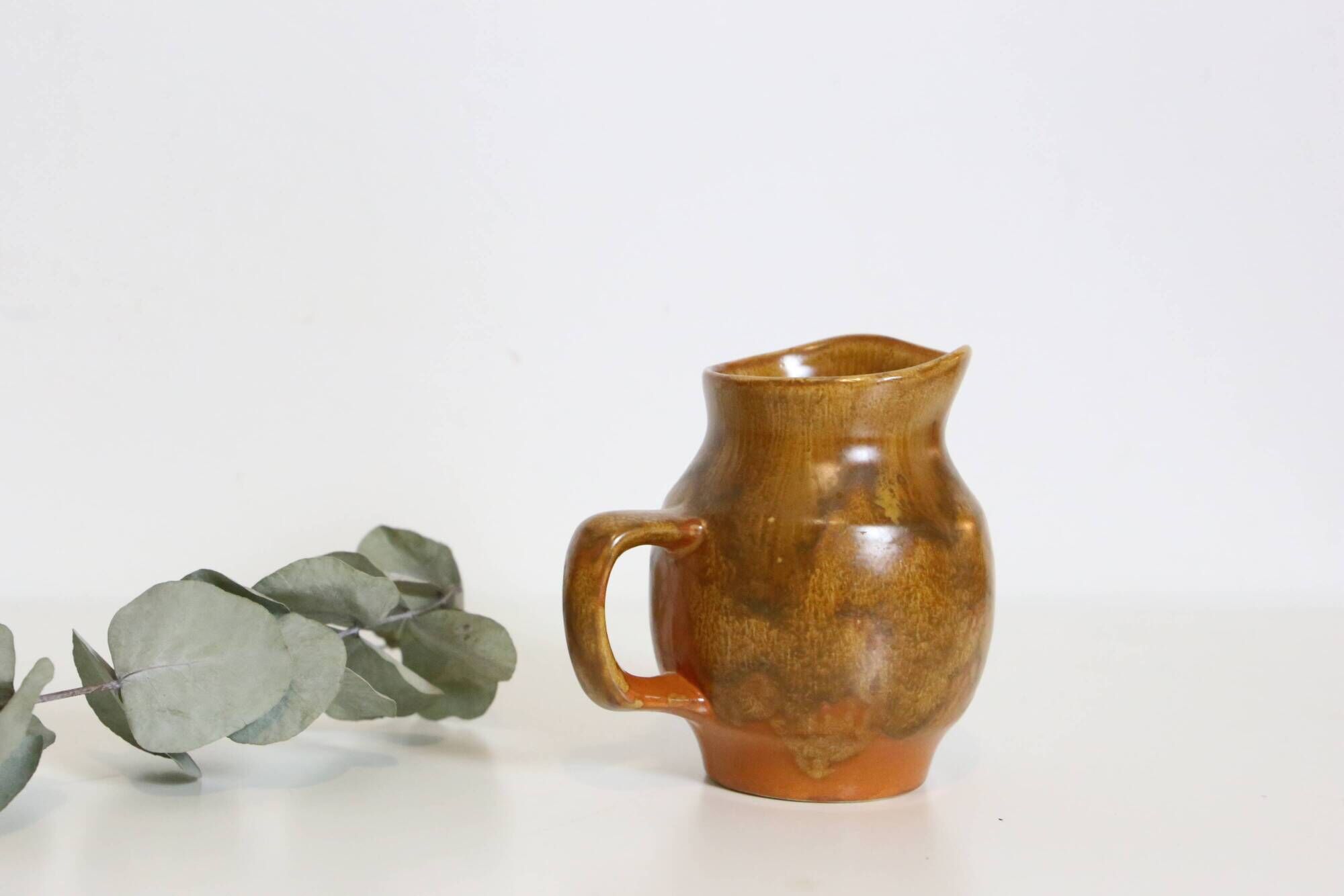 Stoneware milk pot, Henriot Quimper, made in France, vintage