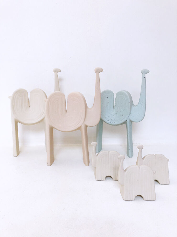 Italian ceramic camel duo, 1970
