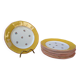 Set of 10 dessert plates with yellow border and floral decoration Sarreguemines