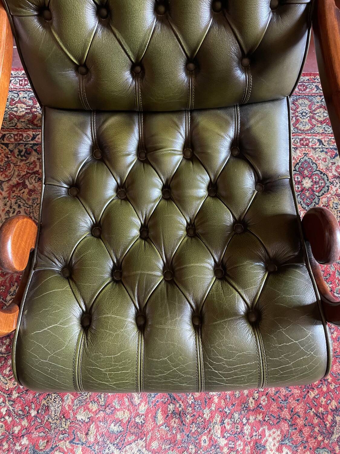 Vintage leather chesterfield armchair