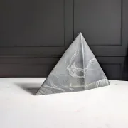 Geometric ceramic vase, mixed clay in IKEBANA & brutalist style