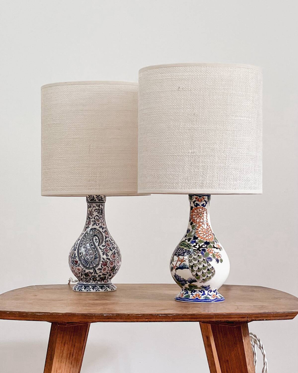 Paire lampes faïence de Gien