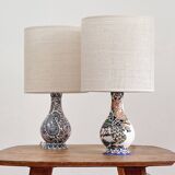 Paire lampes faïence de Gien
