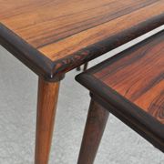 Scandinavian Modern Rosewood Nesting Tables with Drumstick Legs