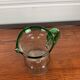 Vintage blown glass jug, green border