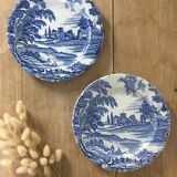 Blue English dessert plates
