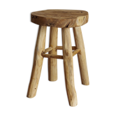 Tabouret en teck bois brut