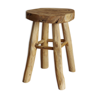 Tabouret en teck bois brut