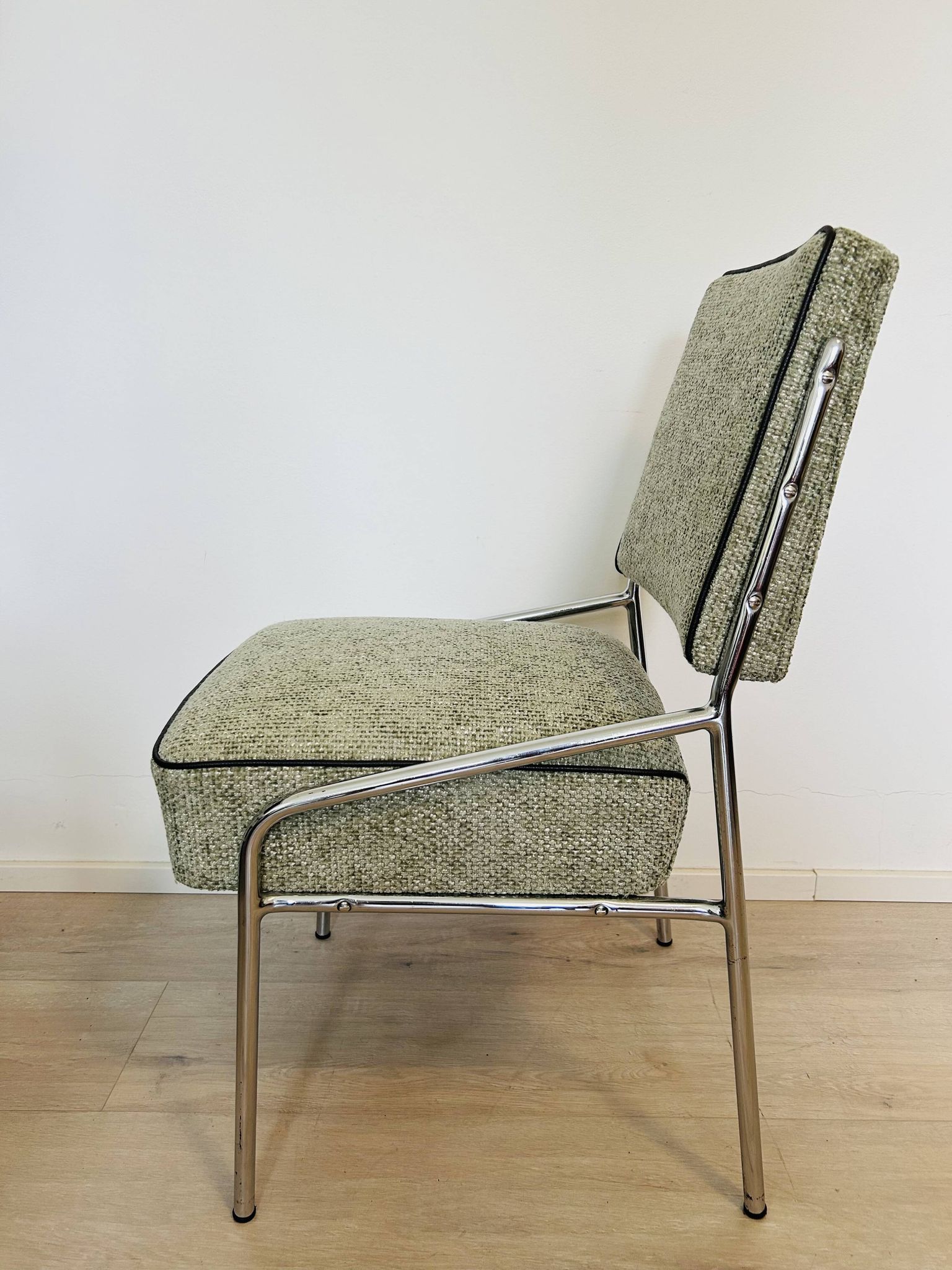 Chromed Bauhaus dining chair from Hungary, 1960s
