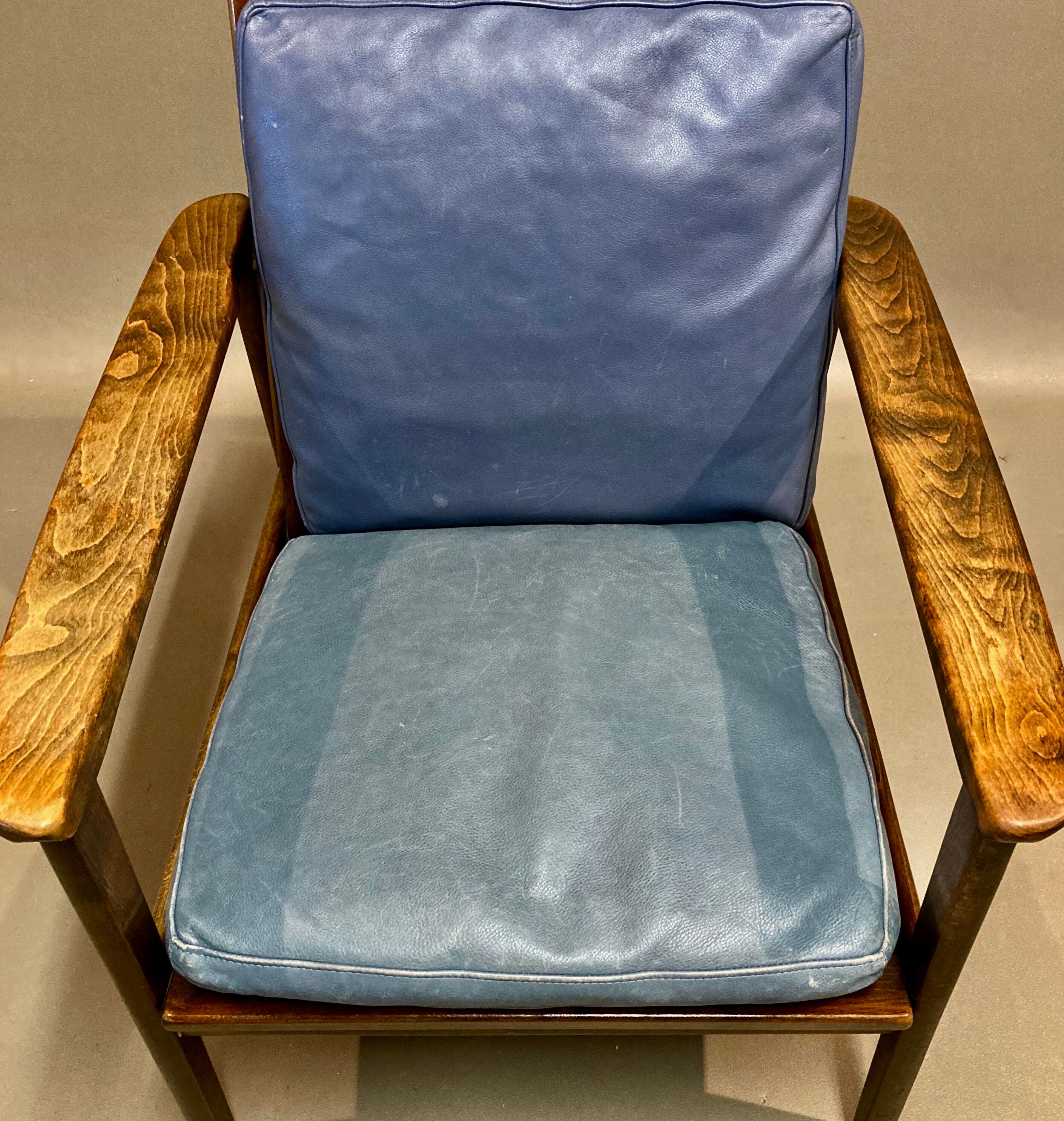 Scandinavian leather armchair 1950