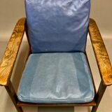 Scandinavian leather armchair 1950