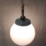 Opaline glass globe wall sconce with a gilt metal bracket - mid-20th century