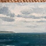 Oil on canvas seaside landscape