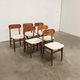 Set of 6 Scandinavian design chairs, ecru seats - price per piece