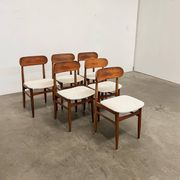 Set of 6 Scandinavian design chairs, ecru seats - price per piece