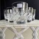 6 Lalique France Artois whisky glasses in a box