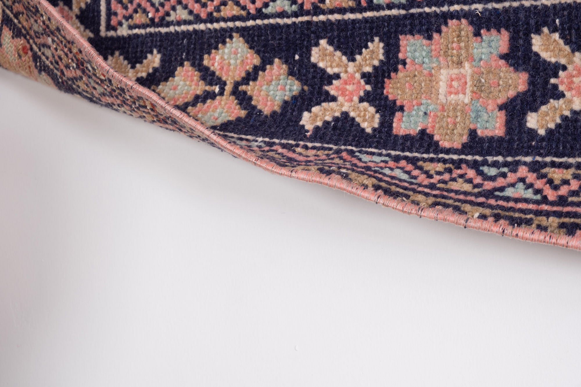 Vintage Turkish Overdyed Oushak Runner Rug 1970s 139x361cm