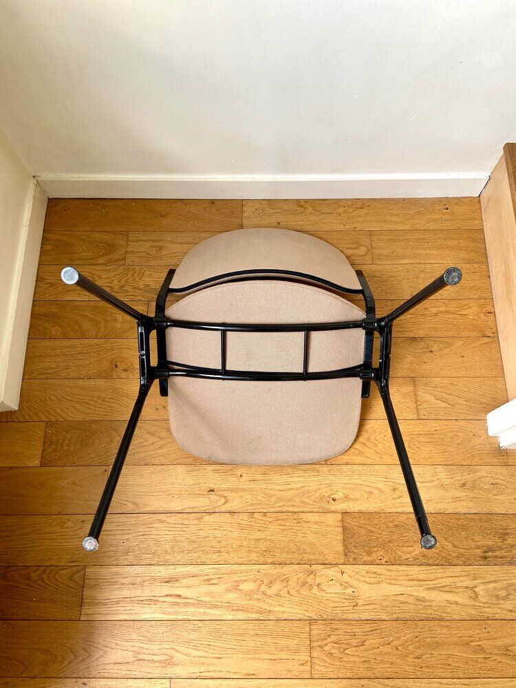 Chair DSC 106 by Giancarlo Piretti for Castelli 1970s' in beige cotton