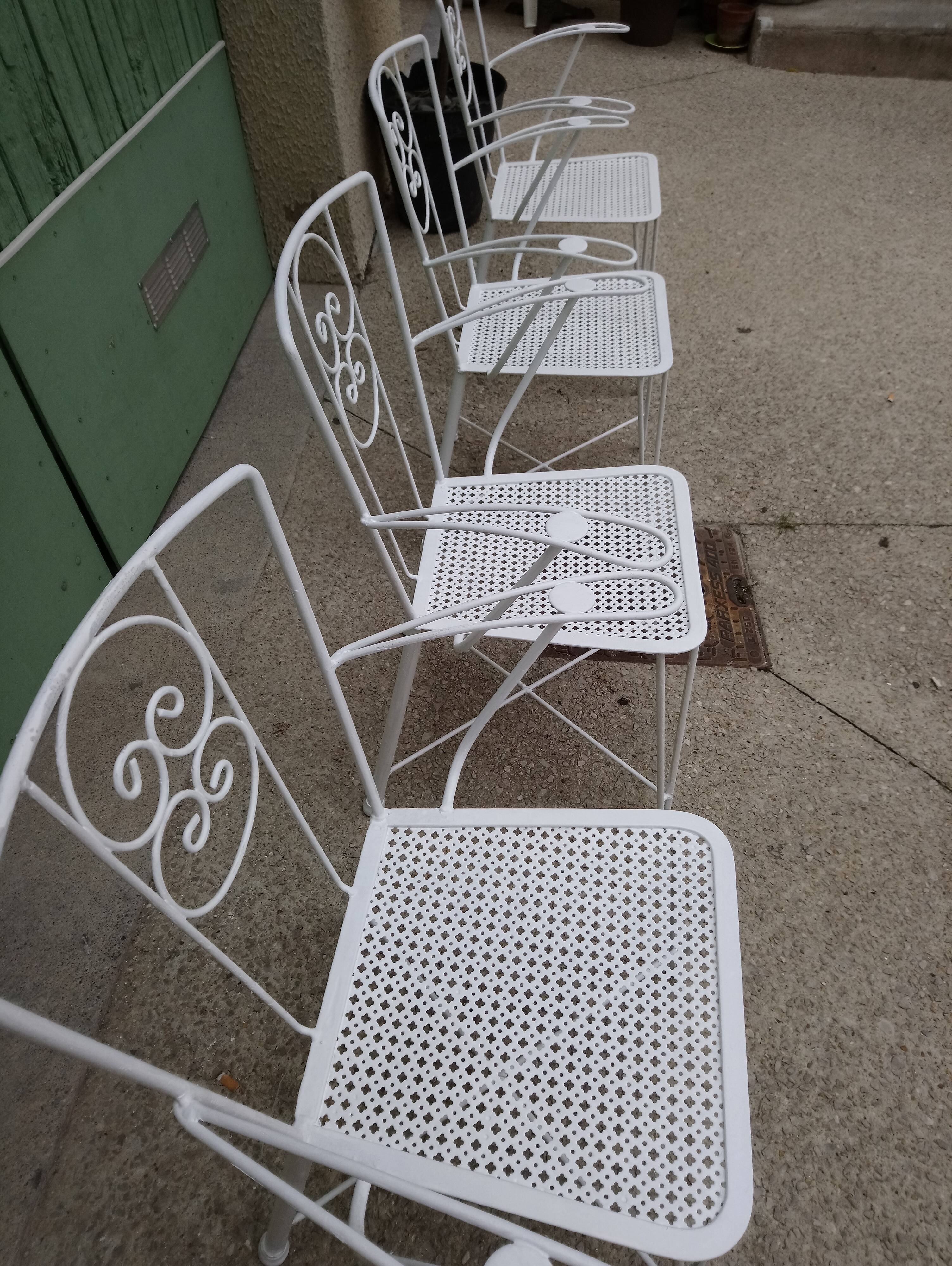 Garden set in wrought iron  60s 70s