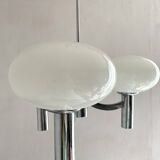 Space age glass and chrome chandelier, Italian design 1970