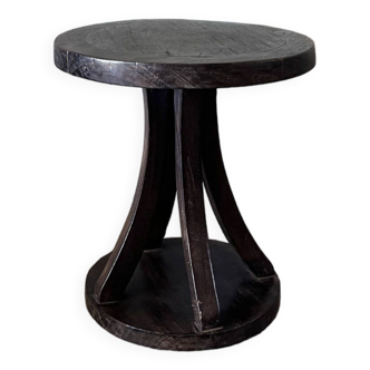 Guéridon circulaire tripode à piètement central, coffee table 50x50x50