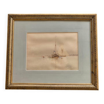 Edoardo De Martino (Italy 1838-1912), Off the Isle of Wight, watercolour, 1863